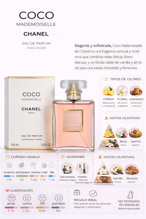 Coco Mademoiselle de CHANEL para mujer, Eau de Parfum 3.4oz