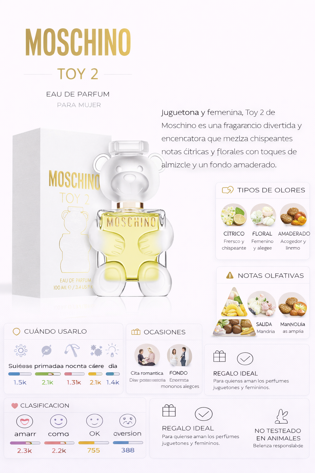 Moschino Toy 2 Eau de Parfum Spray 3.4oz, for Women
